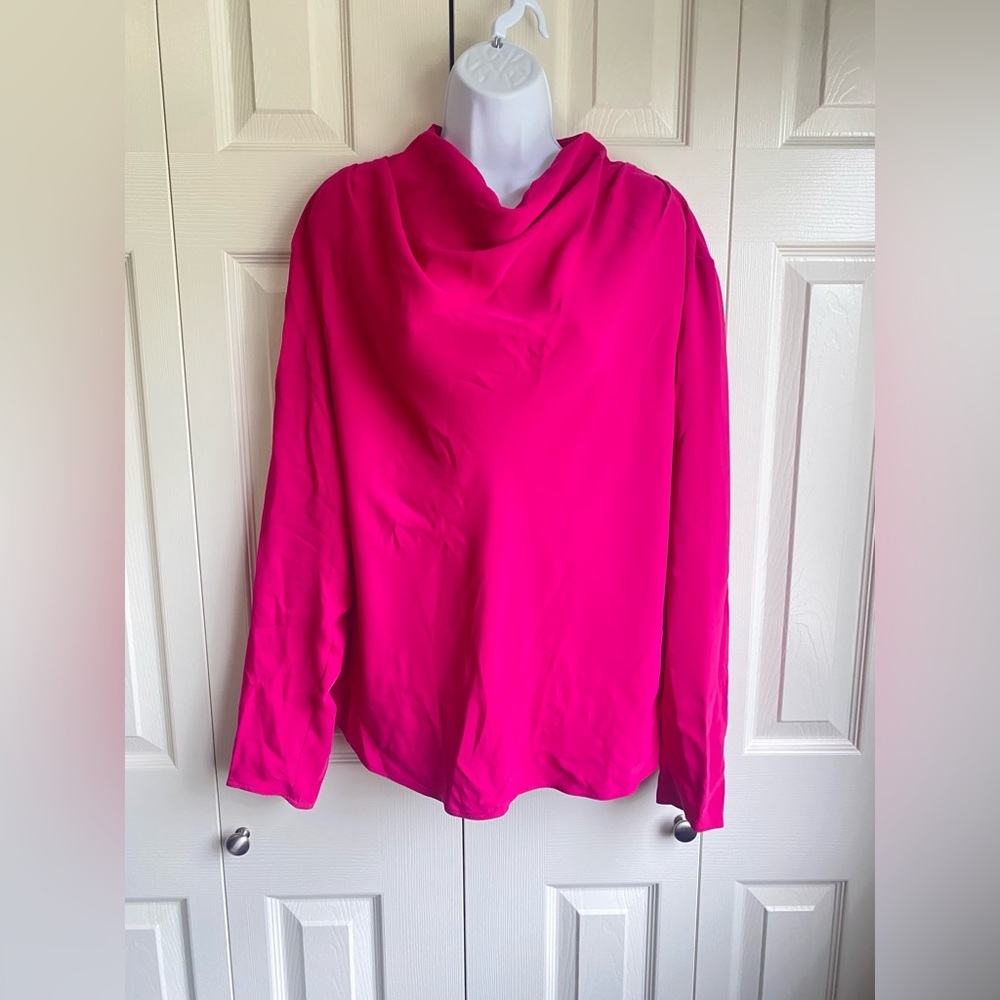 New Aritzia Babaton Satin cowl-neck Carter Longsleeve Blouse - Picture 4 of 12